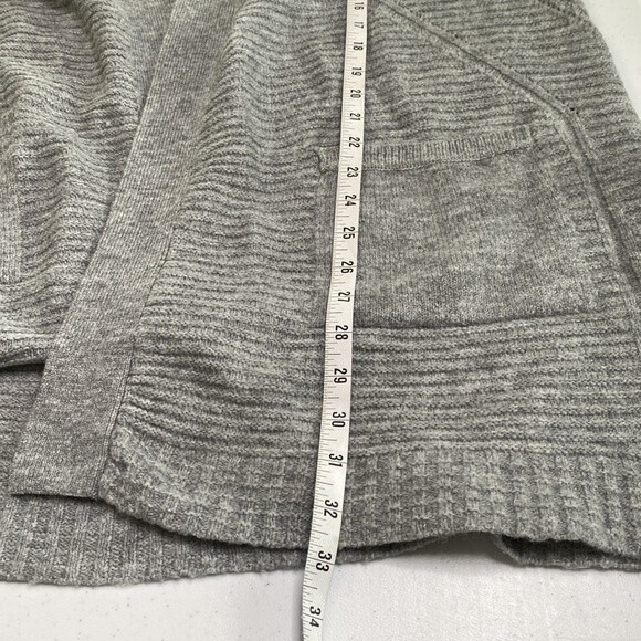 Terra Sky Plus Size Long Line Open Front Cardigan Sweater Gray Knit Pockets - Picture 14 of 16